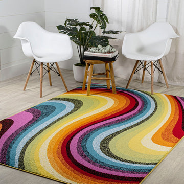 Flow Abstract Swirl Area Rug